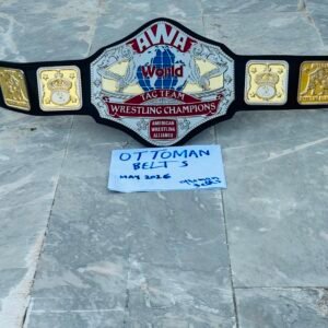 AWA World Tag Team Wrestling Championship Belt Adult Size 4mm Metal Plates CNC replica adults size
