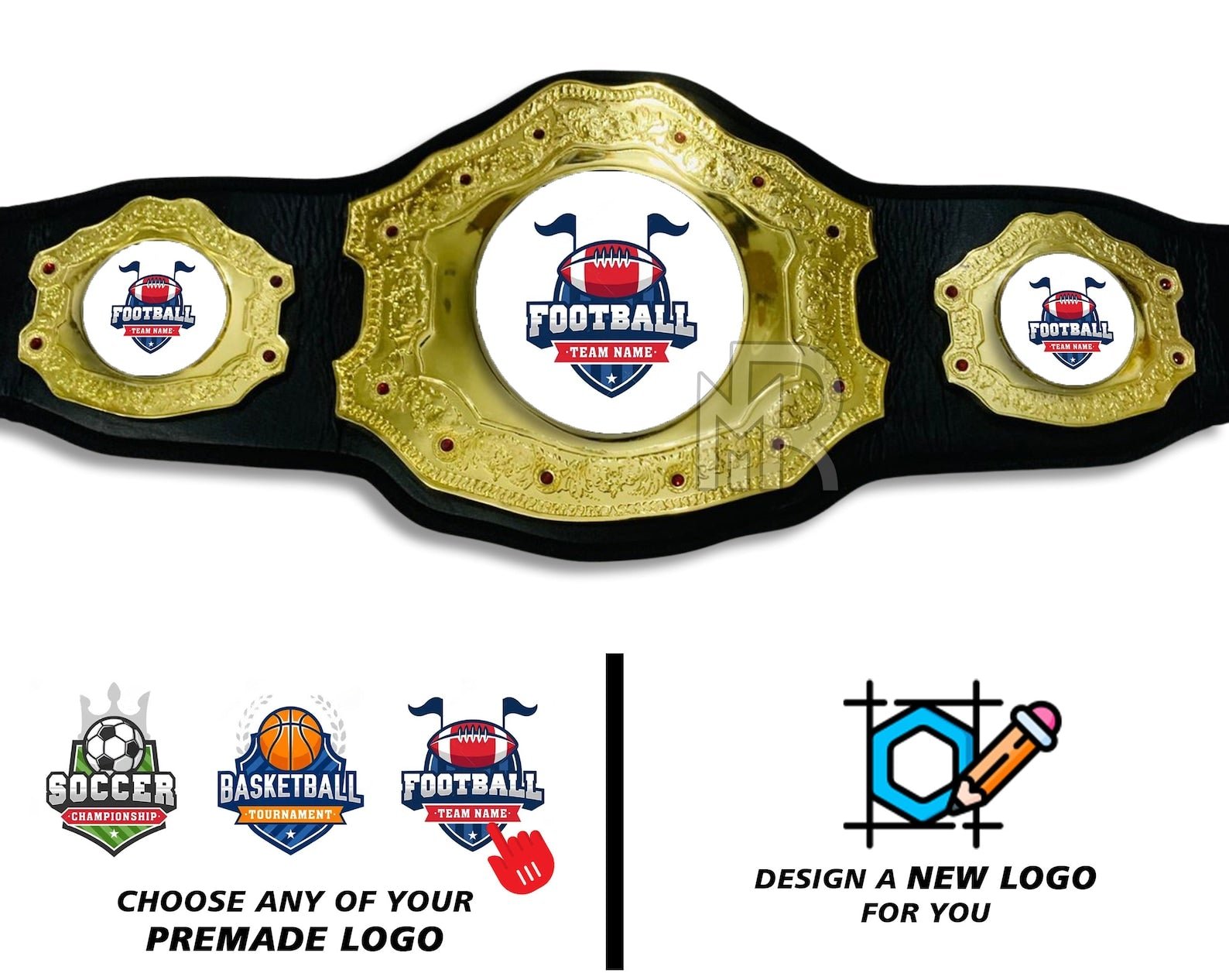 C12._ Custom Fantasy Sports Champion Belt, Personalized MVP Trophy Award Replica, Engraved Championship Title Gift for League Winners & Teams - Image 3