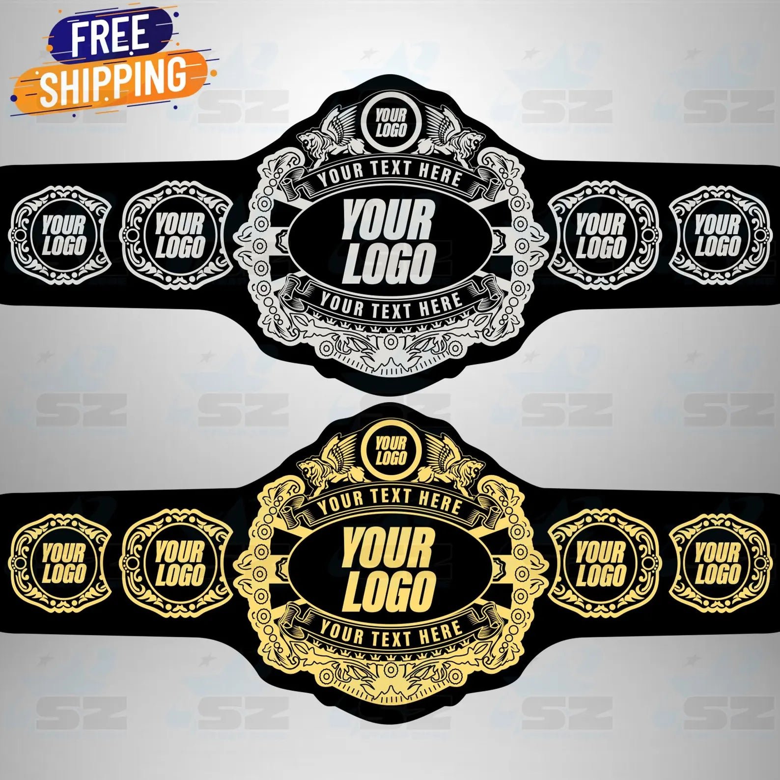 C4 Customized Title Championship Belt – Custom Logo / Name : Wrestling, MMA, Boxing & Office Award Belt