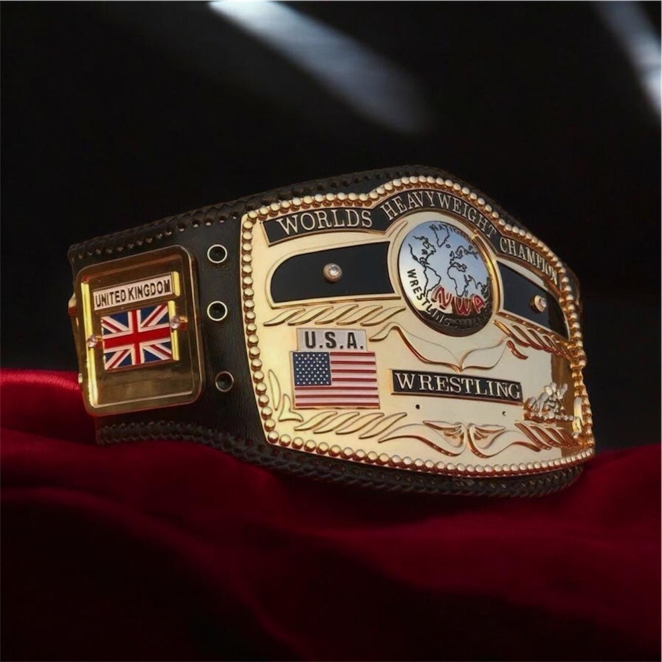 IMG-4649 NWA DOM GLOBE WORLDS HEAVYWEIGHT CHAMPION WRESTLING BELT 4MM IN ZINC - Image 3