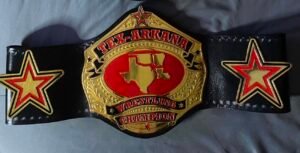 Tex-Arkana Wrestling Championship Belt 24k gold – 4mm Deep Etched Zinc Plates & Real Cowhide Leather whatsapp image 2026 08 21 at 4.31.37 pm