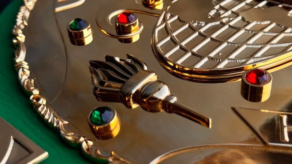 ad_5 Premium CNC 3D Big Green 4MM 24K Gold Real Hand Tooling Leather - Image 2