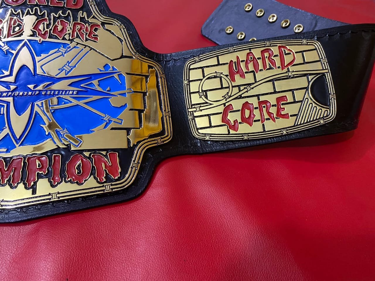 an_1_bc3bccc6-d421-48e9-99d4-dd7add8e4646 WCW World Hard Core Wrestling Belt 4mm zinc plates Real Leather Strap Replica Belt - Gold Plating - Genuine Leather - Image 2