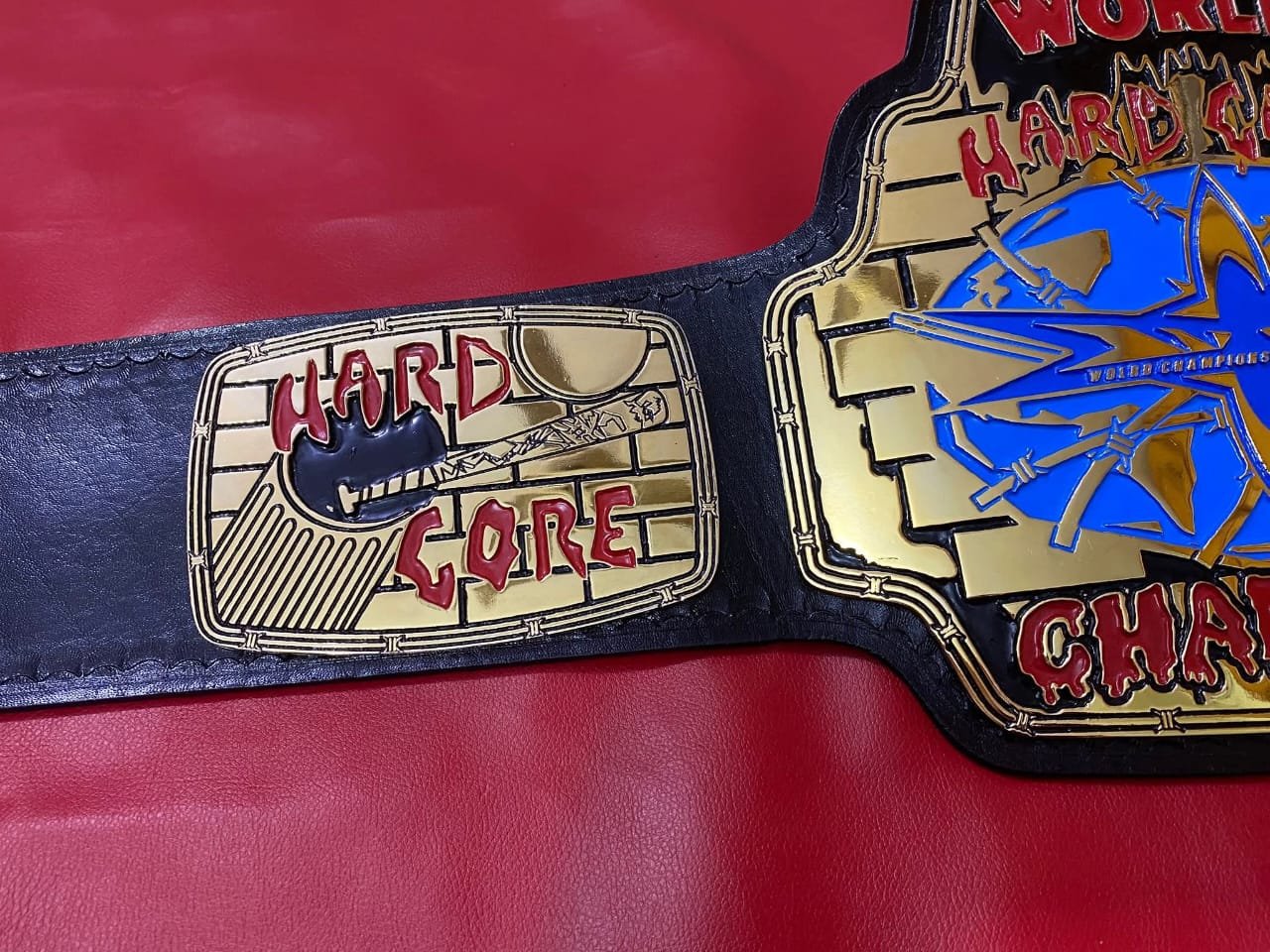 an_4_b4c2e565-1c60-466b-9b5e-864ac242d94a WCW World Hard Core Wrestling Belt 4mm zinc plates Real Leather Strap Replica Belt - Gold Plating - Genuine Leather - Image 3