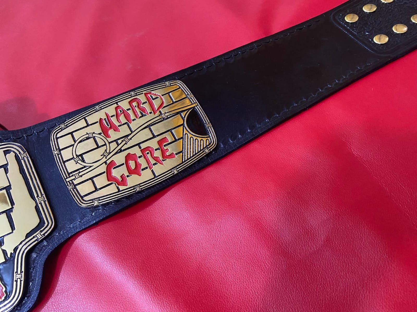 an_5_2ba302d2-db79-4d07-8d9a-7e143cbcd703 WCW World Hard Core Wrestling Belt 4mm zinc plates Real Leather Strap Replica Belt - Gold Plating - Genuine Leather - Image 4