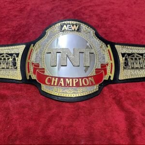AEW TNT Championship Replica Belt - 4mm Dual Plated Metal - 6mm Genuine Cowhide Leather Strap - Adult Size All Elite Wrestling TNT Title