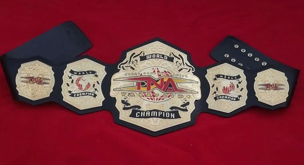 ar_7 TNA International World Championship Replica | 4mm Zinc - 24k Gold– Black Leather Straps