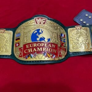 WWF European Wrestling Championship Belt – 4MM Zinc Gold Plated Replica
