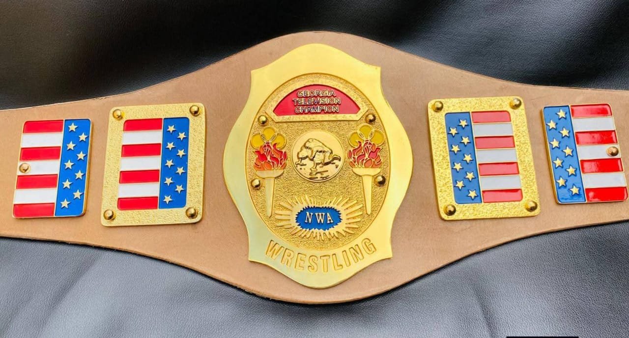 az_2 Premium CNC HD NWA Georgia Television Championship Belt 24K Gold Adults Side