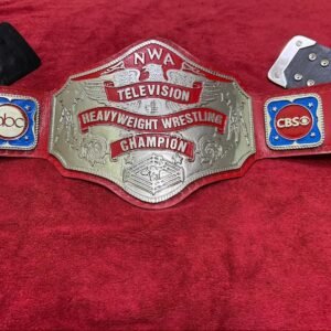 NWA TELEVISION HEAVY WEIGHT CHAMPIONSHIP REPLICA BELT 4MM ZINC RED ADULT SIZE TITLE