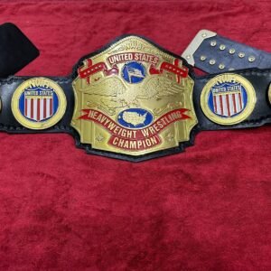 NWA UNITED STATES HEAVYWEIGHT WRESTLING CHAMPION BELT 4MM ZINC & GOLD PLATED