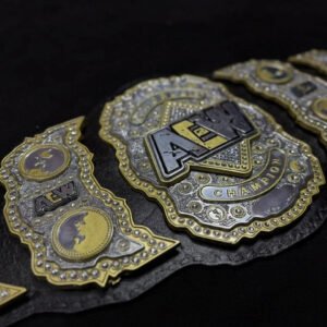 AEW 4mm Zinc metal plates  Triple Layer Diecast Championship Title Belt Replica Free Shipping with belts bag adult size original cowhide leather strap