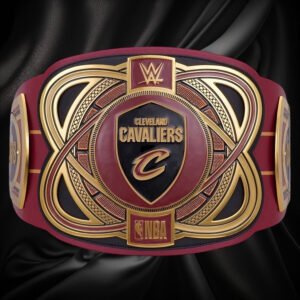 Championship belt with Cleveland Cavaliers logo and NBA branding on a white background