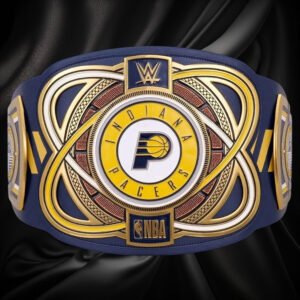 Indiana Pacers NBA 2mm Championship Belt Gold Plated Real Leather