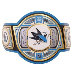 San Jose Sharks NHL 2mm Championship Belt Gold Plated Real Leather