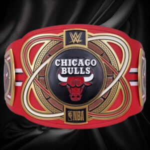 Chicago Bulls NBA 2mm Championship Belt Gold Plated Real Leather