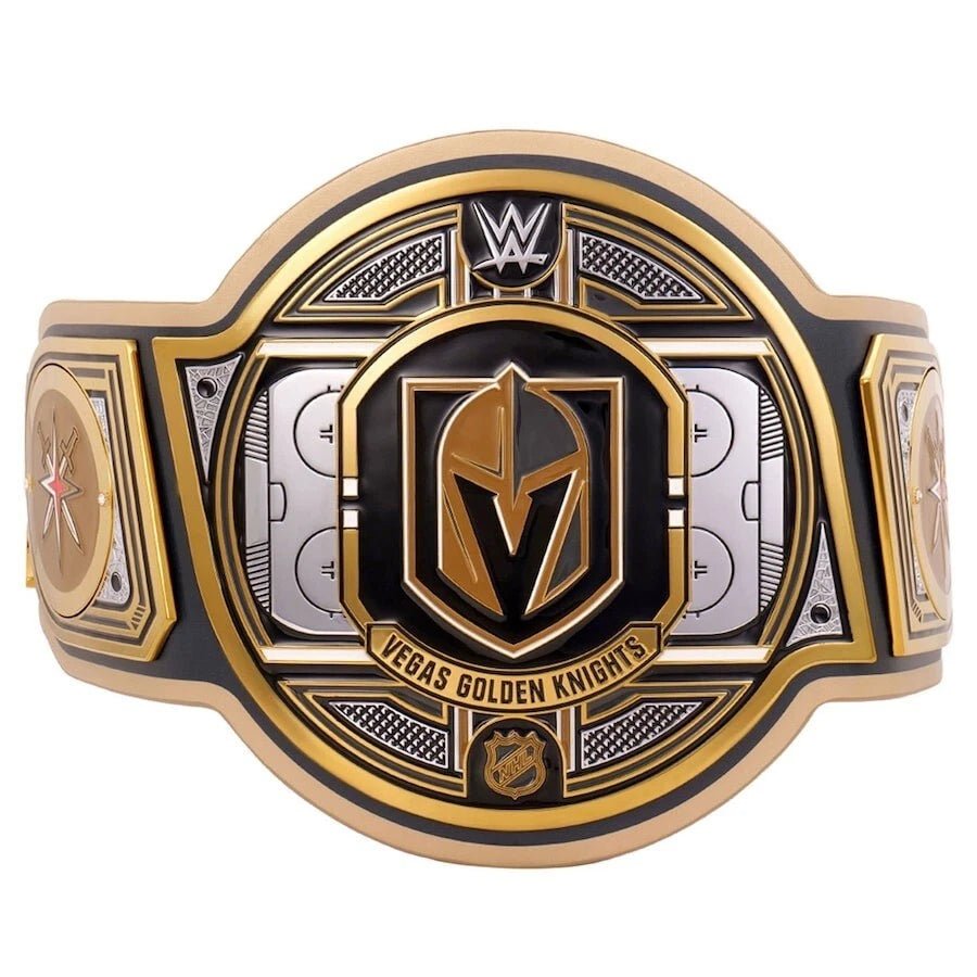 s-l1600_63 Vegas Golden Knights NHL 2mm Championship Belt Gold Plated Real Leather