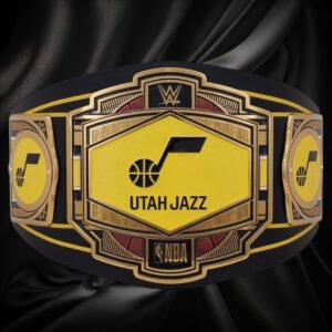 Utah Jazz NBA 2mm Championship Belt Gold Plated Real Leather