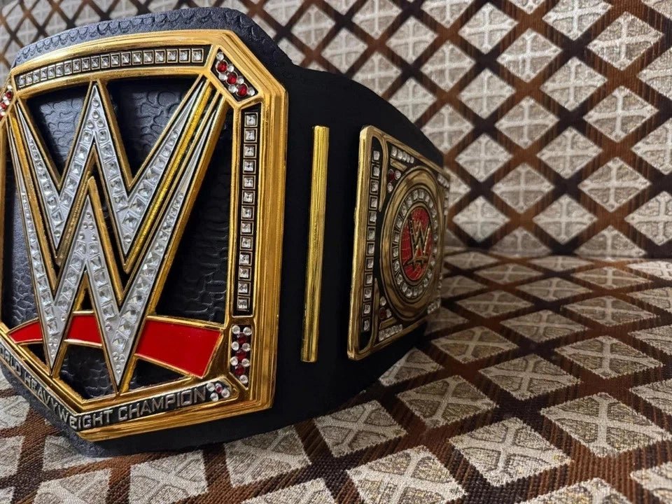 s-l960_1_4eaa3281-906e-4708-9e0b-35de6647e692 WWE WORLD HEAVYWEIGHT UNIVERSAL CHAMPIONSHIP TITLE BRASS BELT BLACK ADULT SIZE 4MM ZINC - Image 2