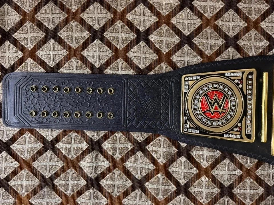 s-l960_4_2cbe84ae-6caa-4bee-88ea-49daa697d8da WWE WORLD HEAVYWEIGHT UNIVERSAL CHAMPIONSHIP TITLE BRASS BELT BLACK ADULT SIZE 4MM ZINC - Image 5