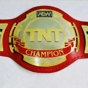 AEW TNT CHAMPION BELT BRASS PLATES 2MM BRASSTNT BELT AEW RED STRAP