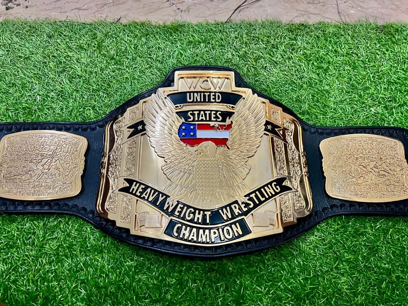 x_11 WCW Premium United States Heavyweight HD CNC Championship Belt 24K Gold - Image 4