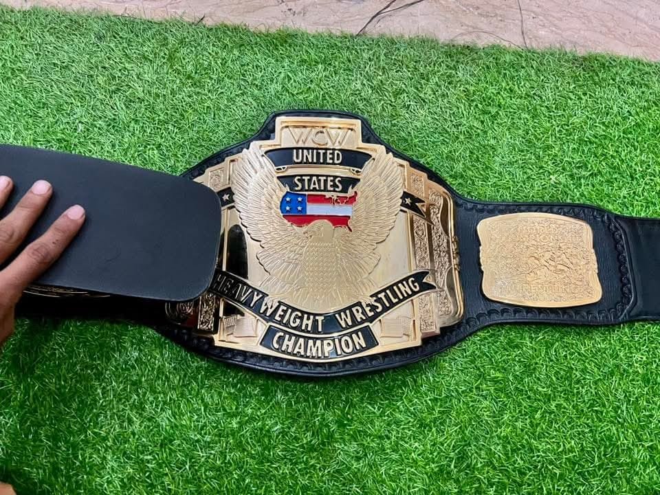x_14 WCW Premium United States Heavyweight HD CNC Championship Belt 24K Gold - Image 7