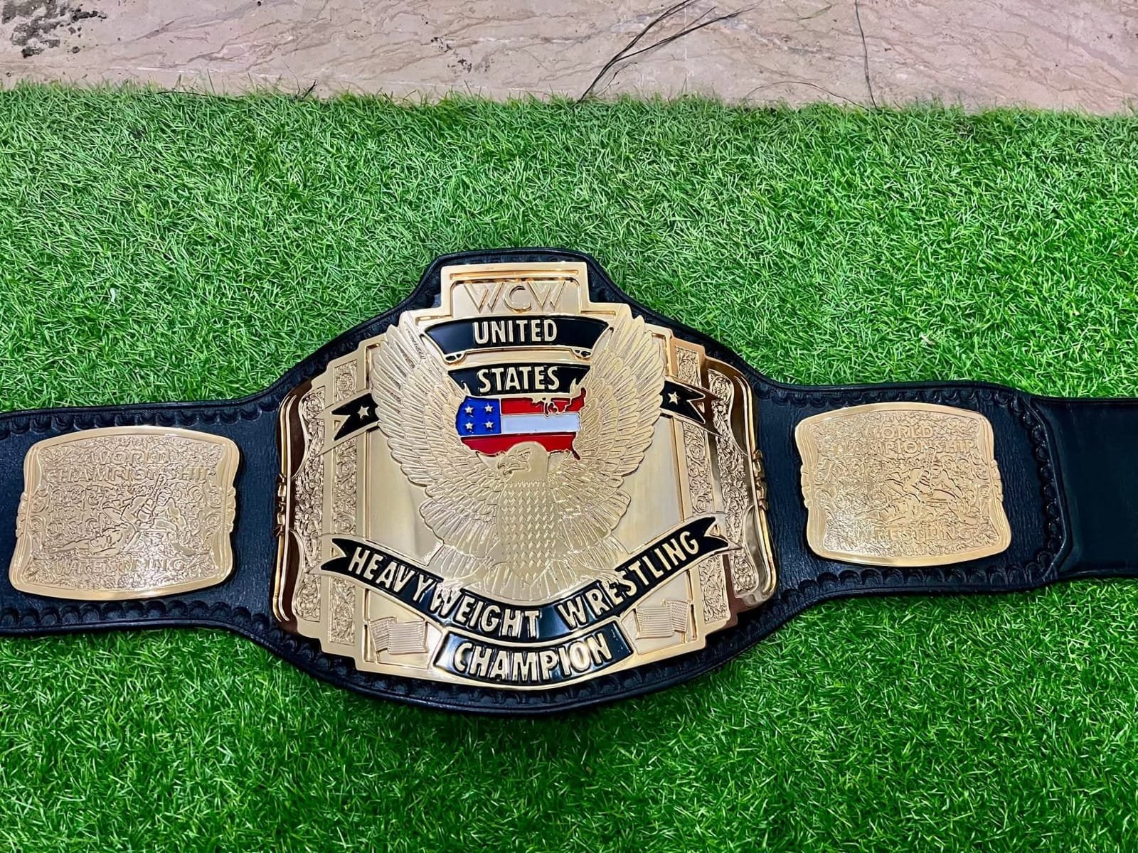 x_8 WCW Premium United States Heavyweight HD CNC Championship Belt 24K Gold